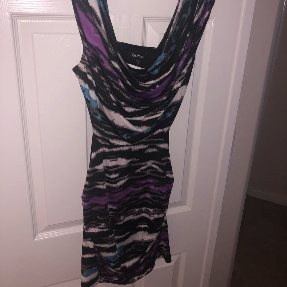 Bebe mesh cut out backless dress